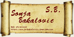 Sonja Bakalović vizit kartica